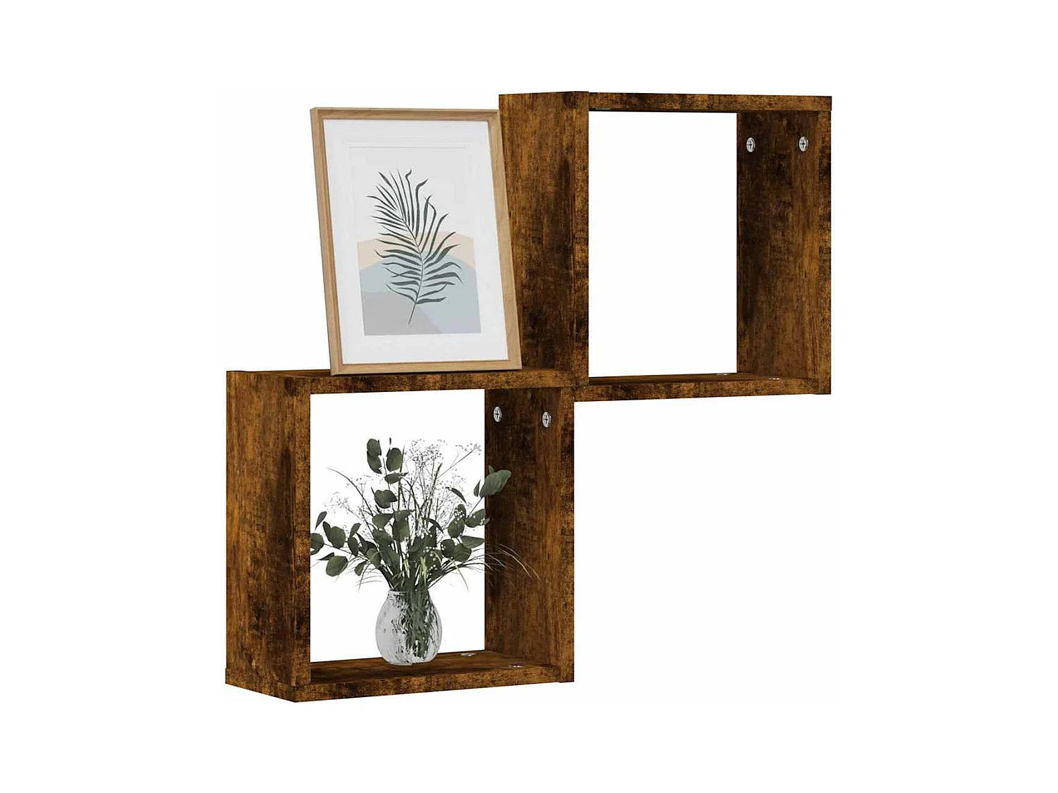 Mensole a cubo da parete 2 pezzi rovere affumicato 30x15x30cm
