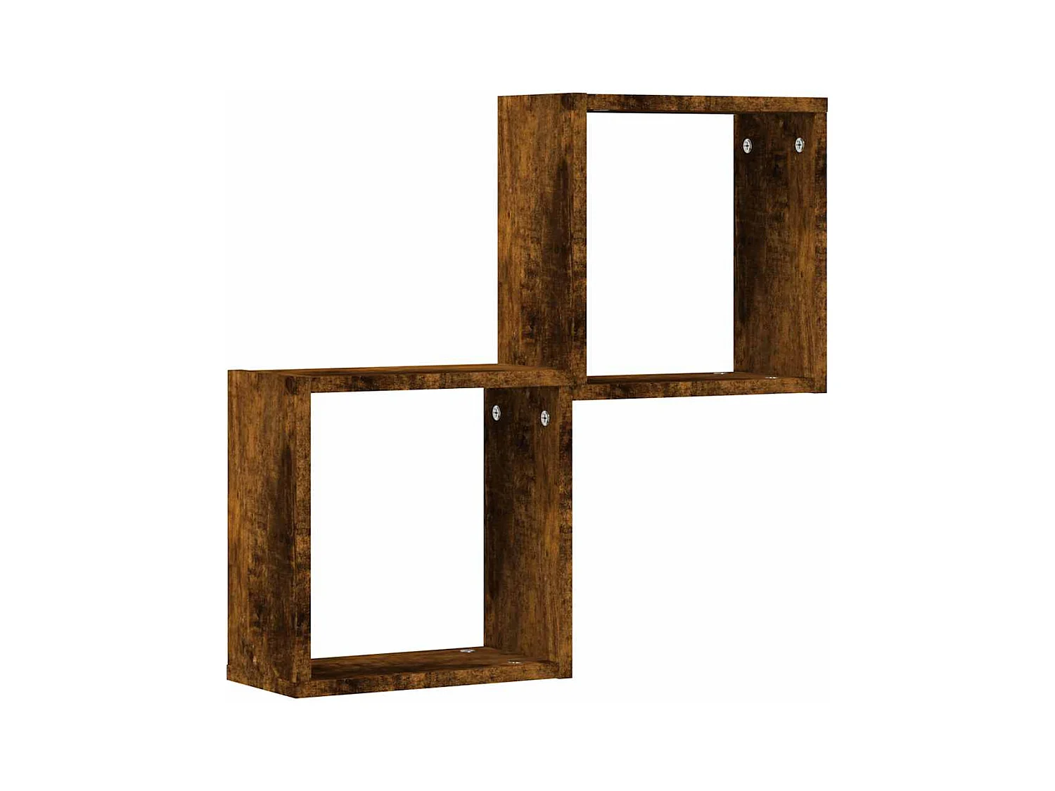 Mensole a cubo da parete 2 pezzi rovere affumicato 30x15x30cm