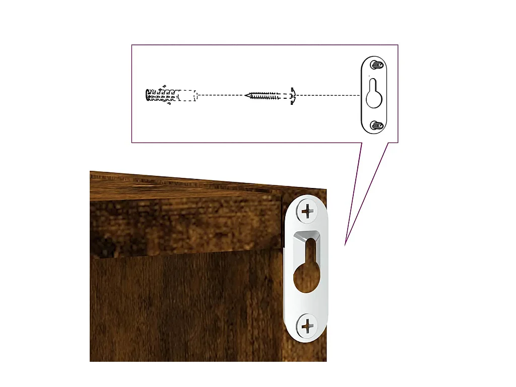 Mensole a cubo da parete 2 pezzi rovere affumicato 30x15x30cm