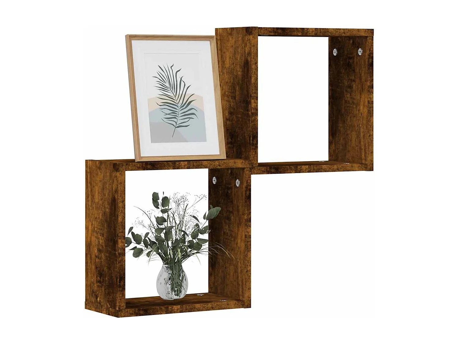 Étagères murales sous forme de cube 2 pcs chêne fumé 30x15x30cm
