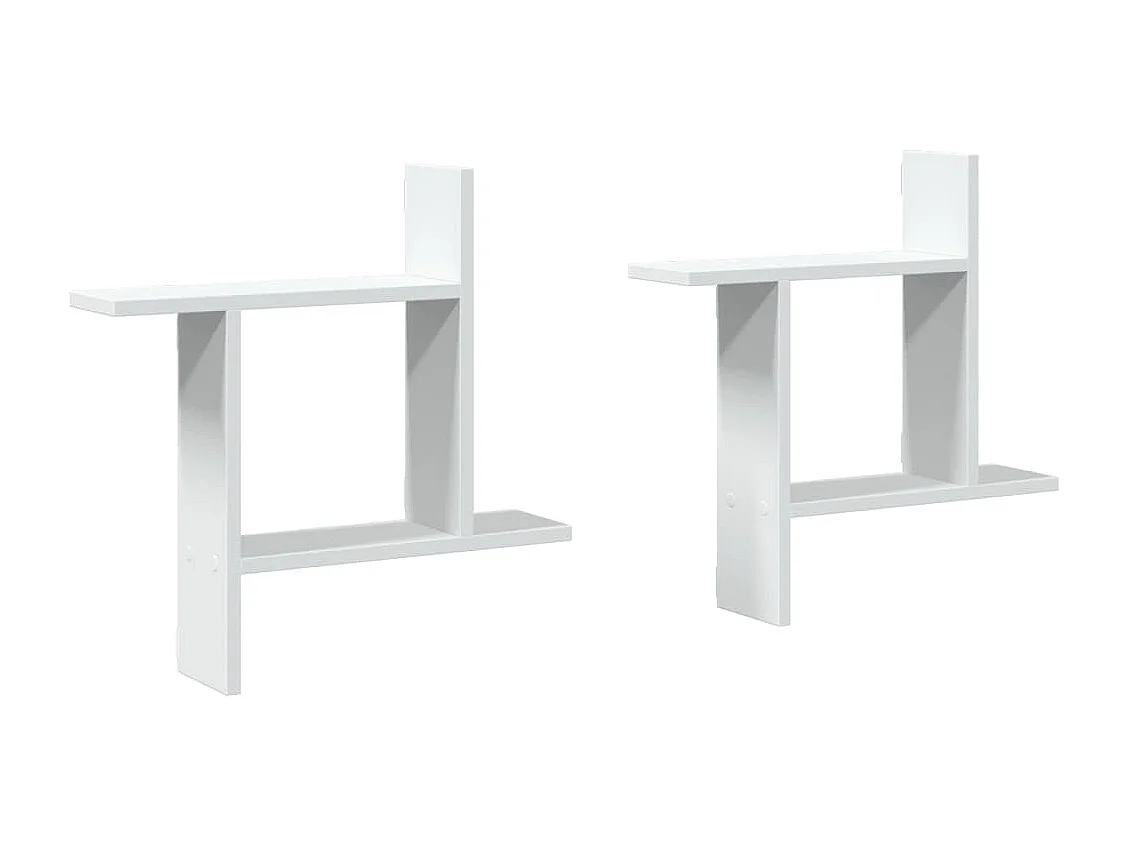 Étagères murales 2 pcs blanc 50x12x50 cm bois d'ingénierie