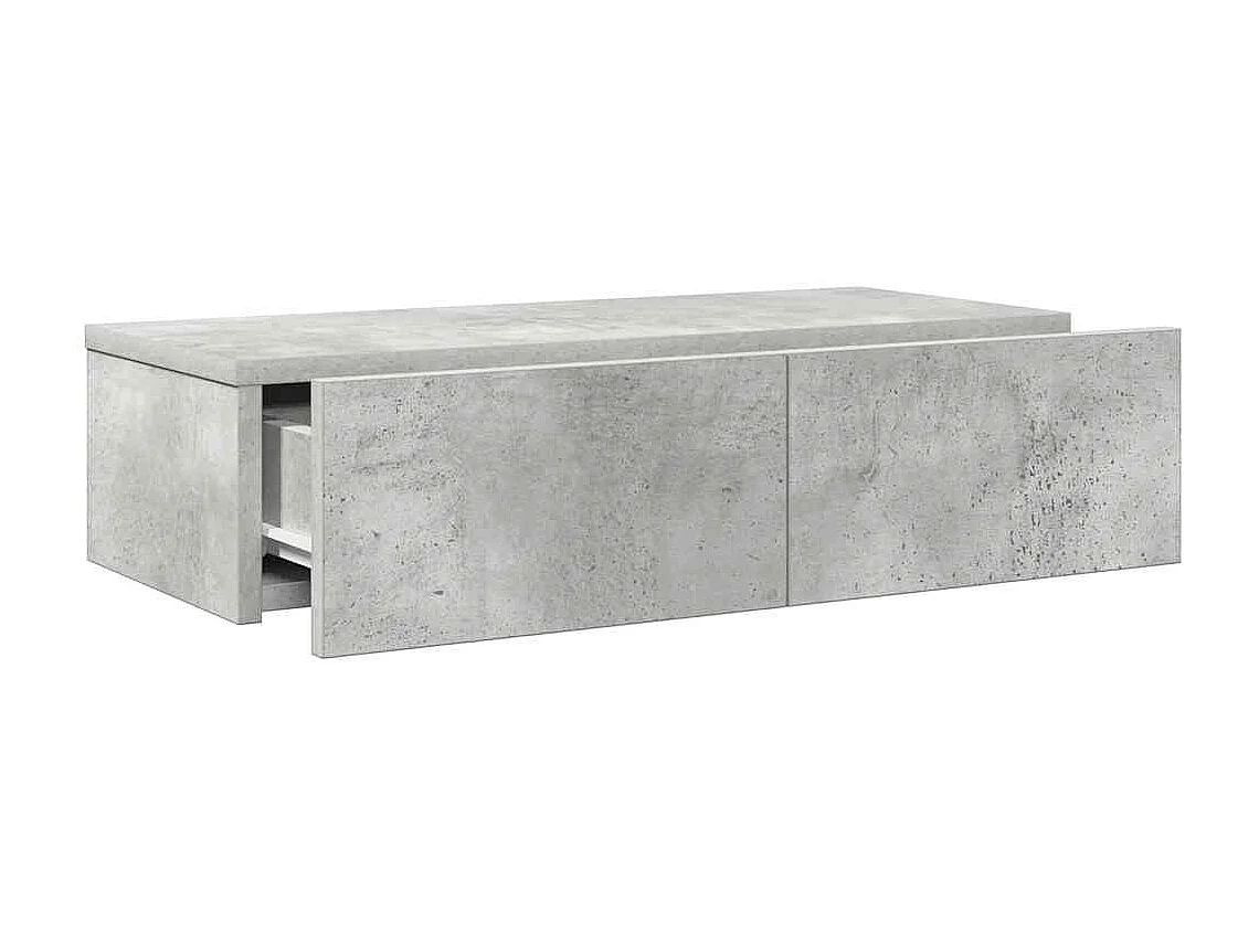 Étagère murale avec tiroirs gris béton bois d'ingénierie