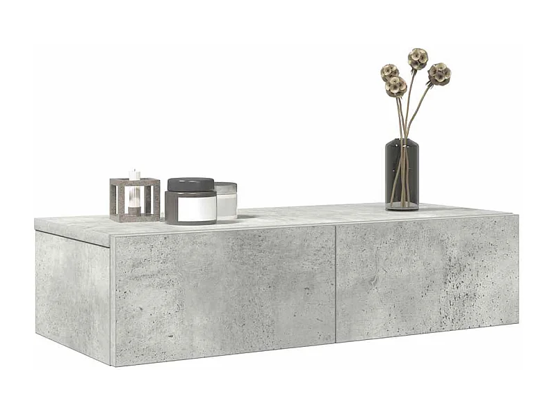 Étagère murale avec tiroirs gris béton bois d'ingénierie