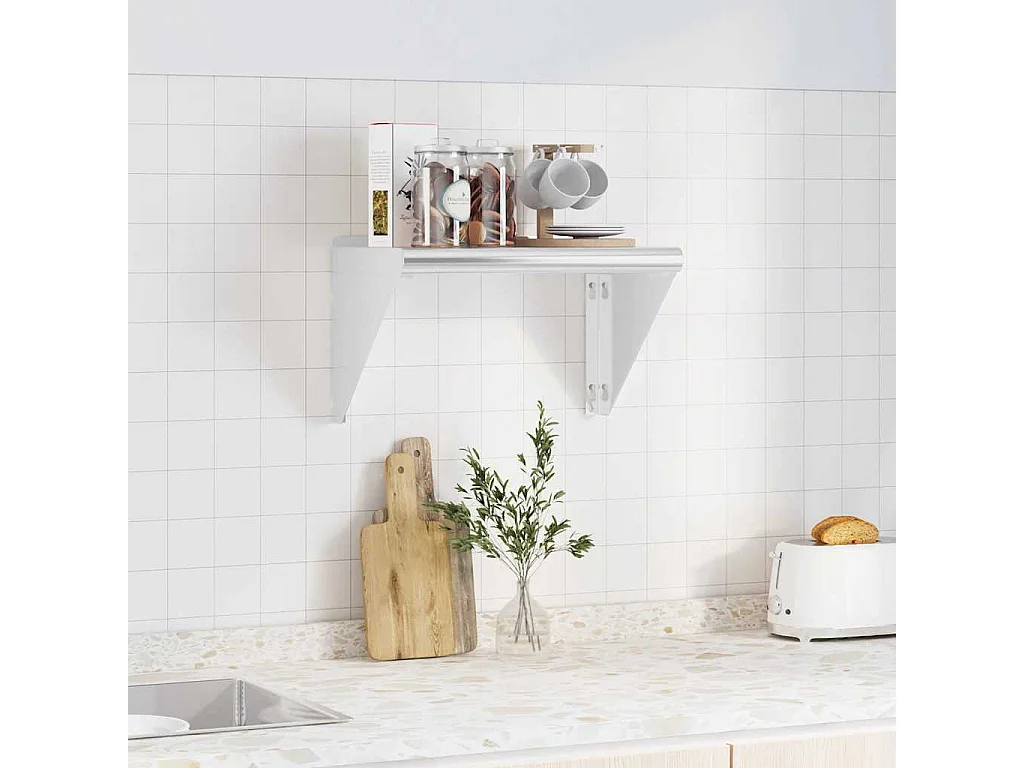 Étagère murale 50x30x31 cm argenté acier inoxydable