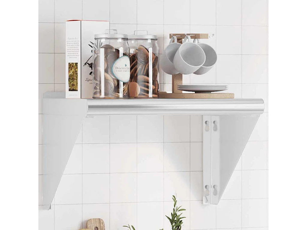Étagère murale 50x30x31 cm argenté acier inoxydable