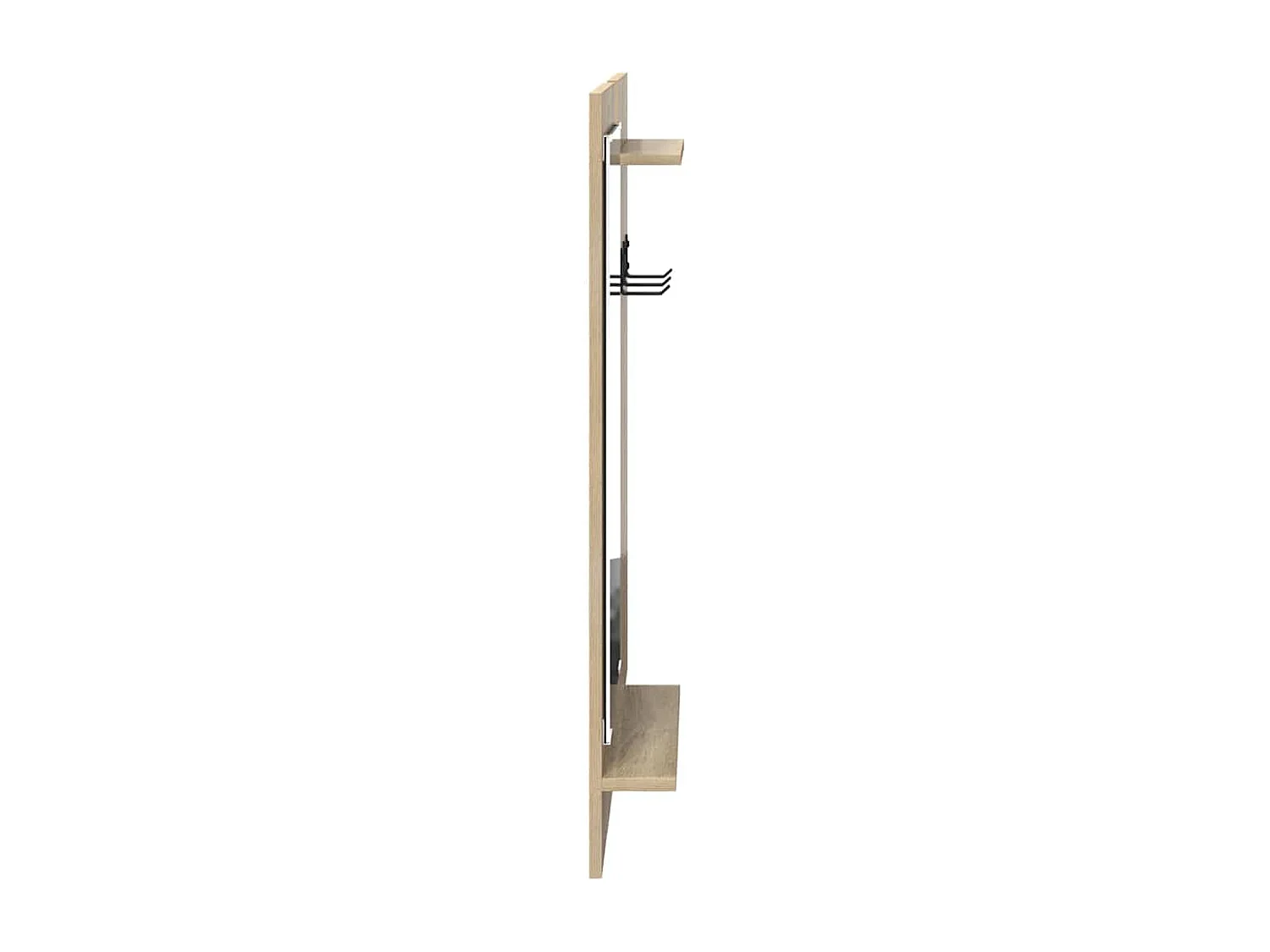 Porte-manteau mural avec étagère avec stockage avec miroir Chêne Sonoma 70 x 10 x 90 cm