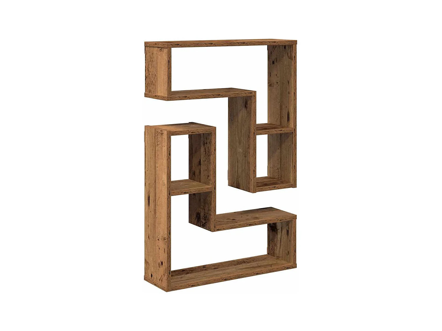 Wandkubusplanken 2 stuks oud hout 50x15x50 cm