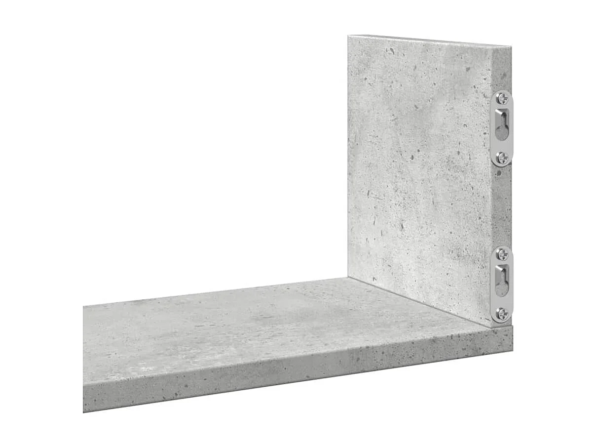 Estantes de pared 3 piezas gris hormigón 58x18x18 cm madera de ingeniería