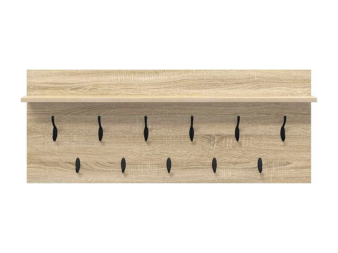 Porte-manteau mural avec étagère avec stockage Chêne sonoma 100 x 40 x 12 cm