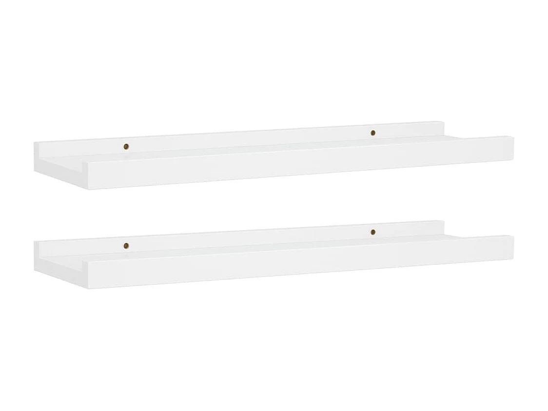 Étagères à rebord pour cadre photo 2 pcs Blanc 40x9x3 cm MDF