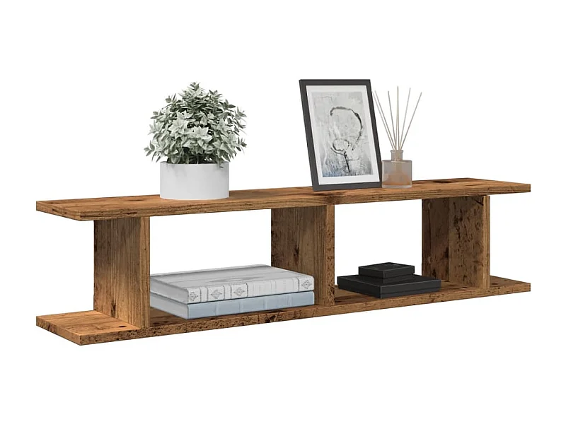 Étagères murales 2 pcs vieux bois 90x18x20 cm bois d'ingénierie