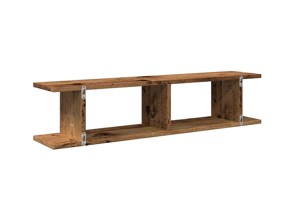 Étagères murales 2 pcs vieux bois 90x18x20 cm bois d'ingénierie
