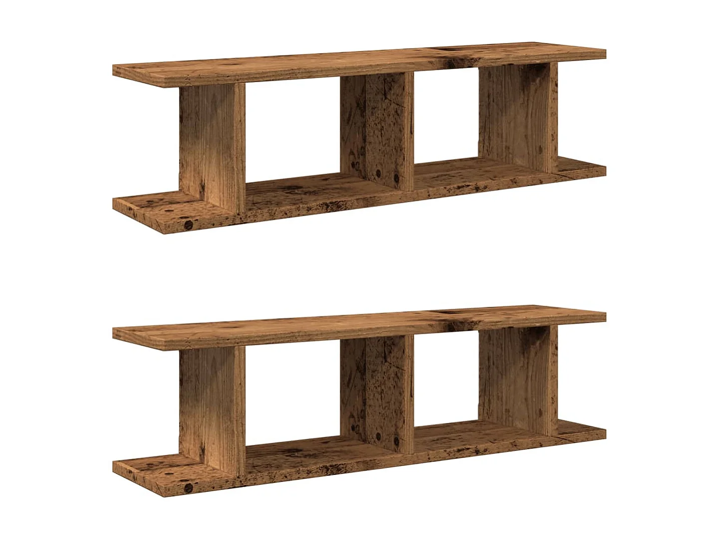 Étagères murales 2 pcs vieux bois 90x18x20 cm bois d'ingénierie