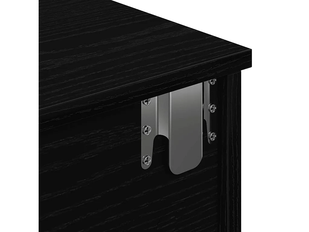 Mensola da parete con cassetti nera 80x31x17 cm in legno ingegnerizzato