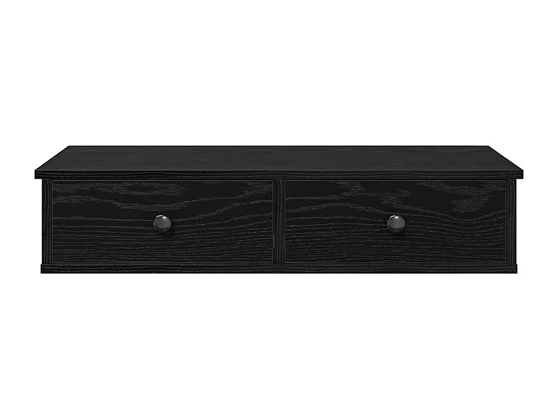 Étagère murale avec tiroirs noir 80x31x17 cm bois d'ingénierie