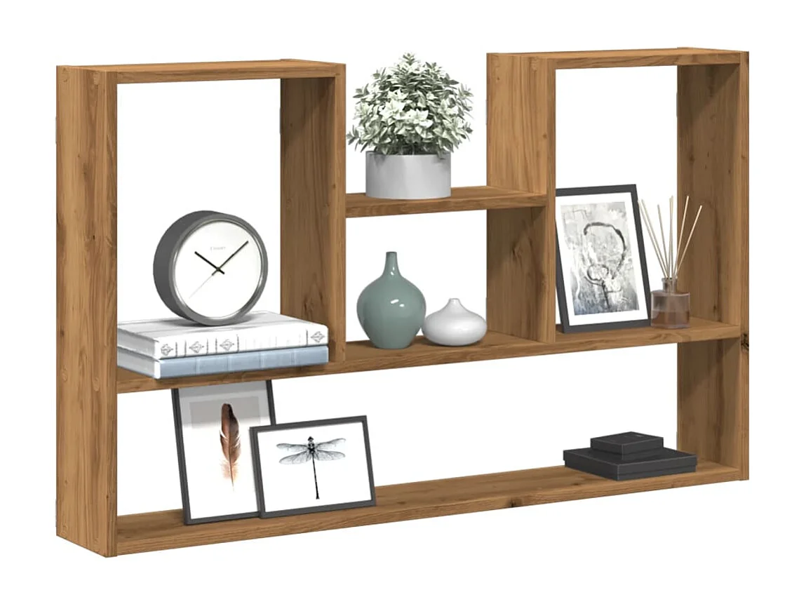 Estante de pared de roble artesanal 99x15x60 cm madera de ingeniería