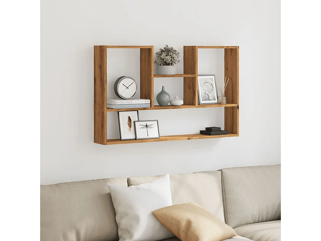 Estante de pared de roble artesanal 99x15x60 cm madera de ingeniería