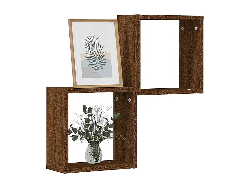 Étagères murales sous forme cube 2 pcs chêne marron 30x15x30cm