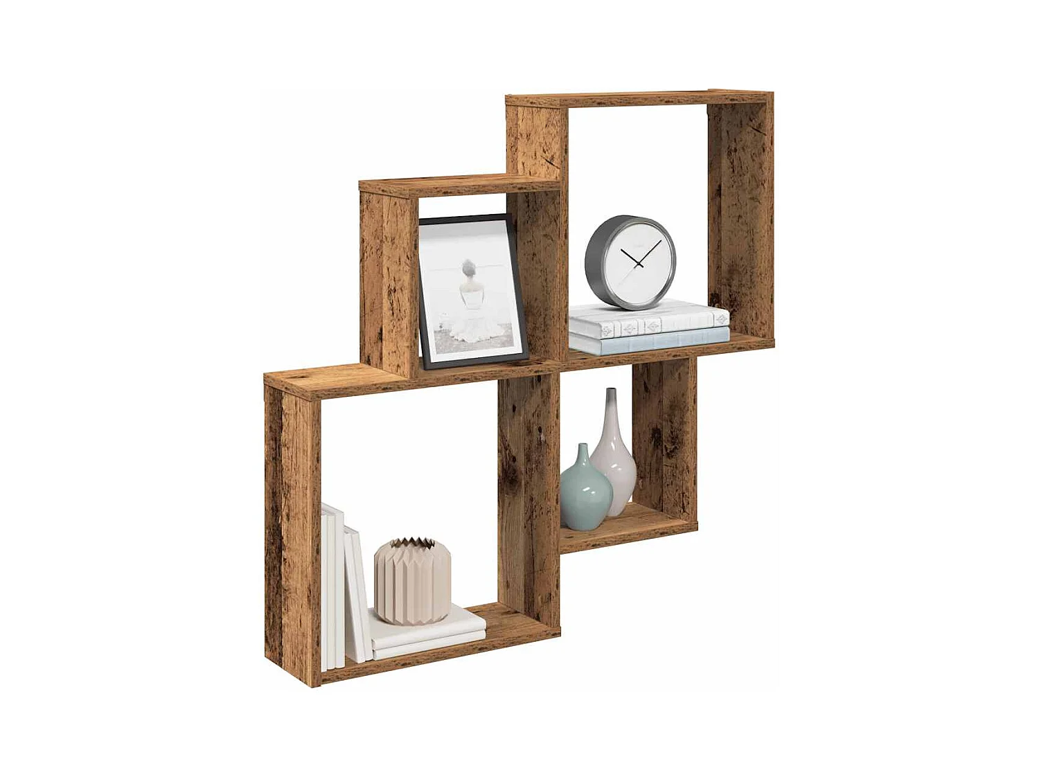 Étagère murale vieux bois 80x15x78,5 cm bois d'ingénierie