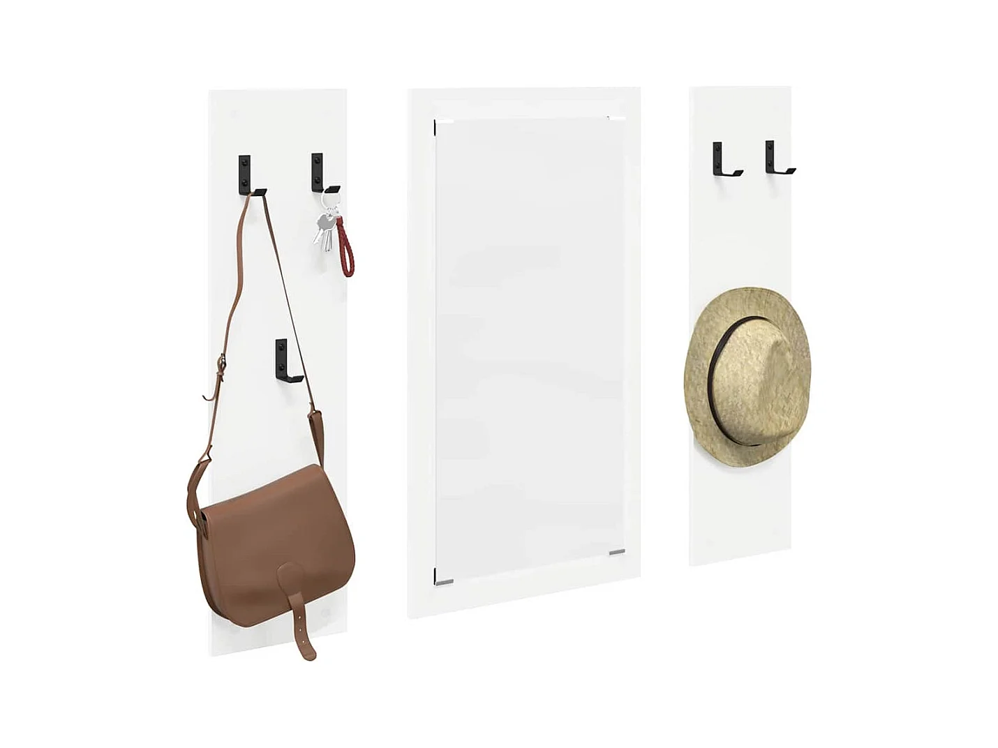 Appendiabiti da parete Bianco 96 x 1,5 x 90 cm Legno ingegnerizzato