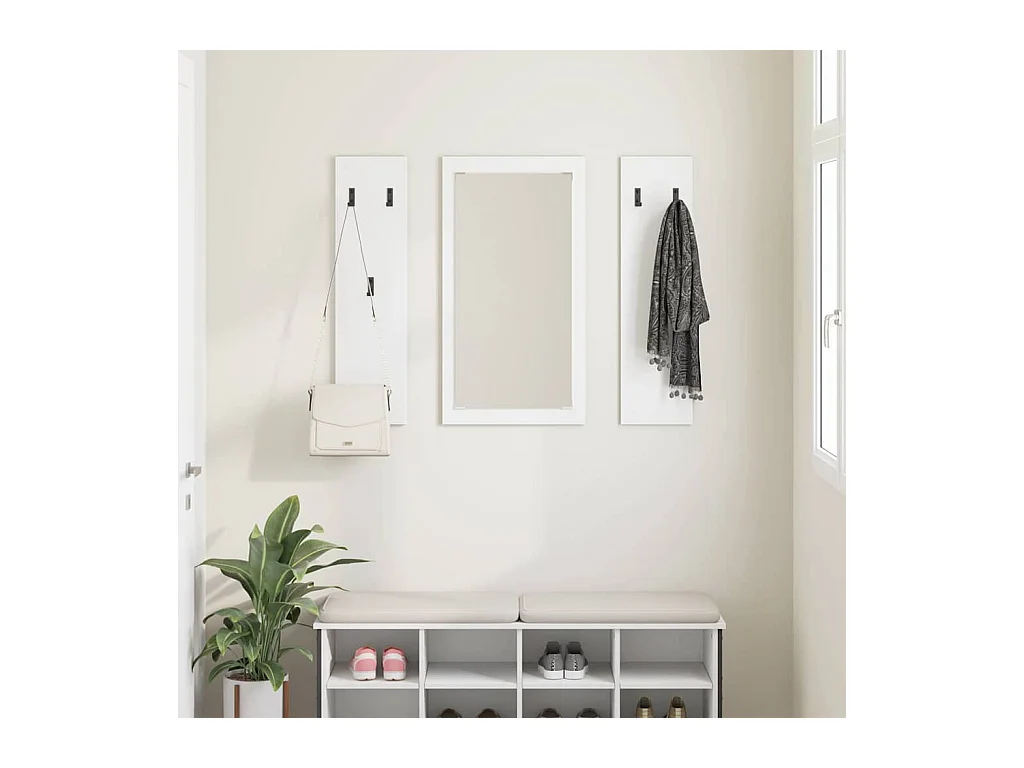 Appendiabiti da parete Bianco 96 x 1,5 x 90 cm Legno ingegnerizzato