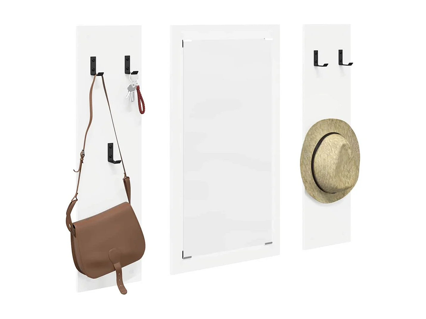 Porte-manteau mural Blanc 96 x 1,5 x 90 cm Bois d'ingénierie