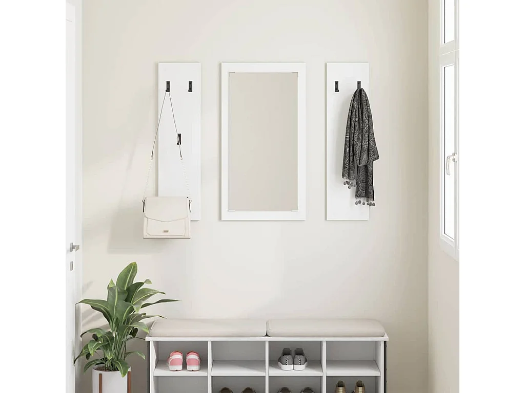 Porte-manteau mural Blanc 96 x 1,5 x 90 cm Bois d'ingénierie