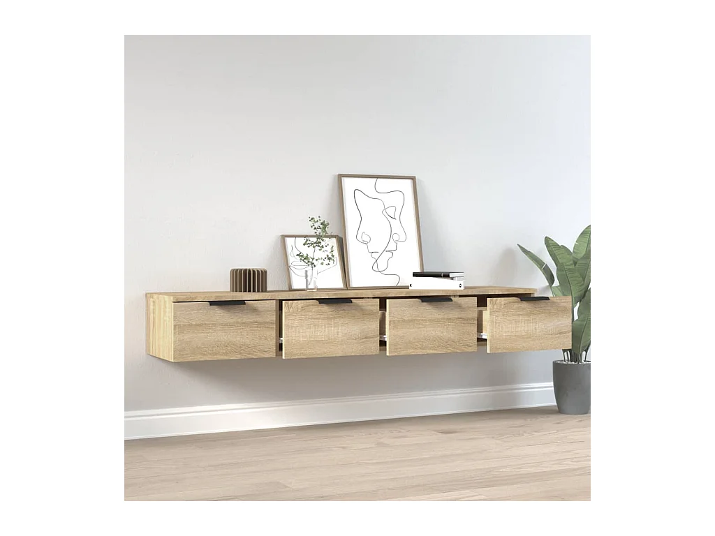 Armoires murales 2pcs Chêne sonoma 68x30x20cm Bois d'ingénierie