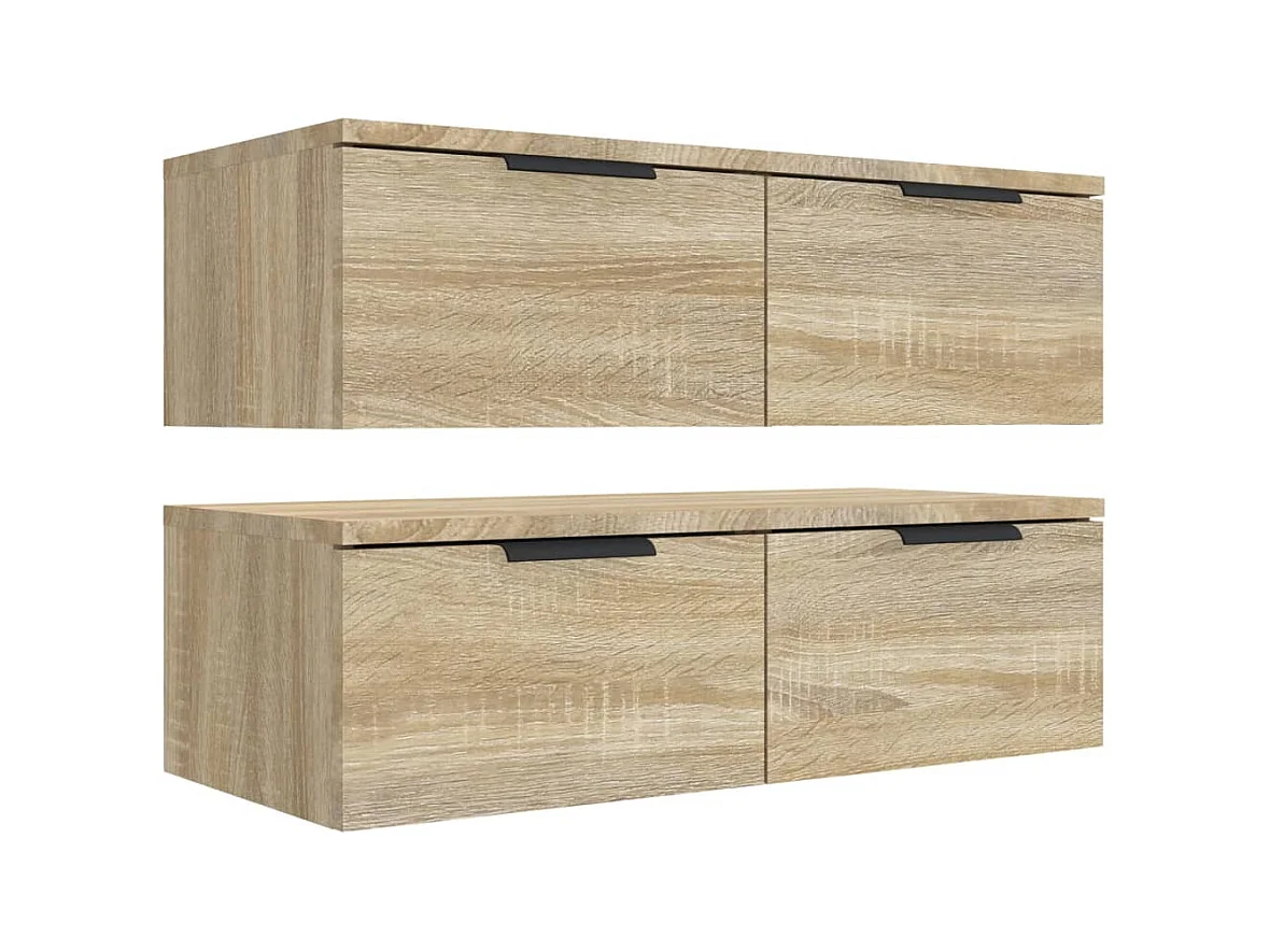 Armoires murales 2pcs Chêne sonoma 68x30x20cm Bois d'ingénierie