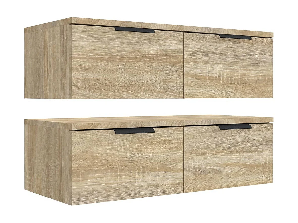 Armoires murales 2pcs Chêne sonoma 68x30x20cm Bois d'ingénierie