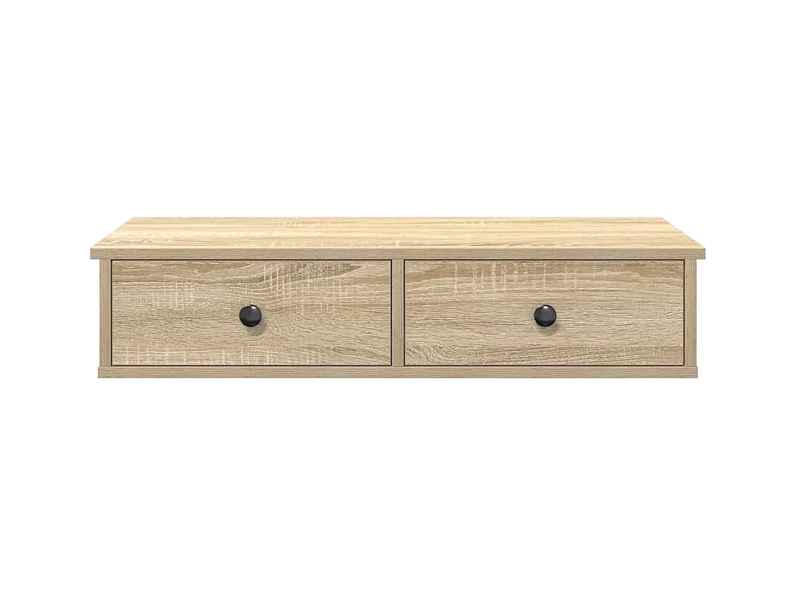 Étagère murale avec tiroirs chêne sonoma bois d'ingénierie