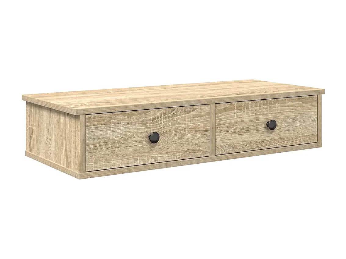 Étagère murale avec tiroirs chêne sonoma bois d'ingénierie