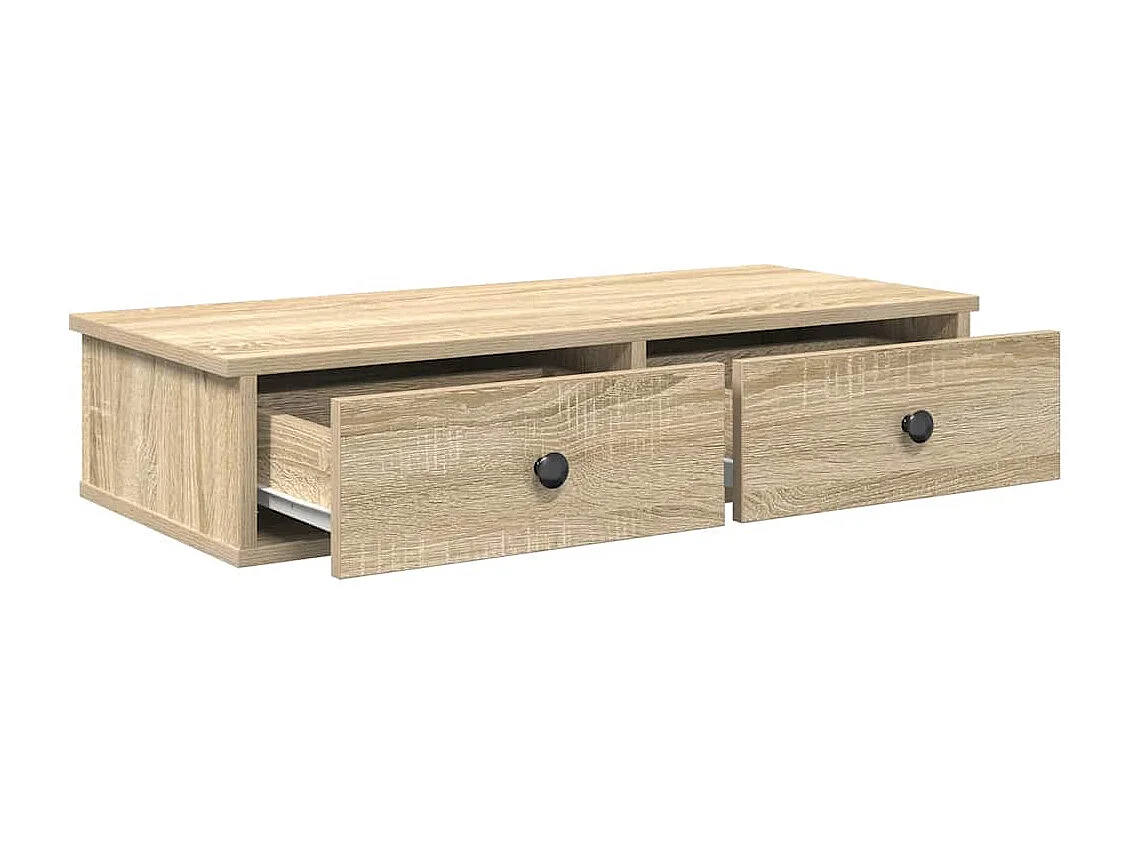 Étagère murale avec tiroirs chêne sonoma bois d'ingénierie