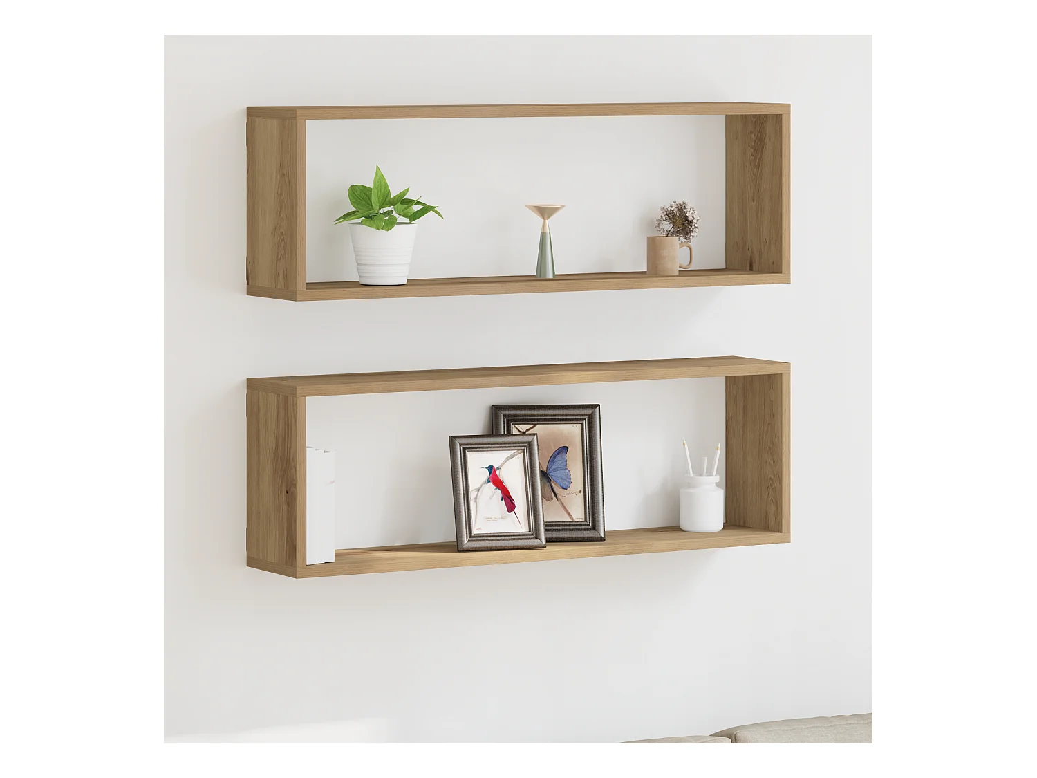 Étagères murales en chêne fait main 80x15x26 cm en bois d'ingénierie