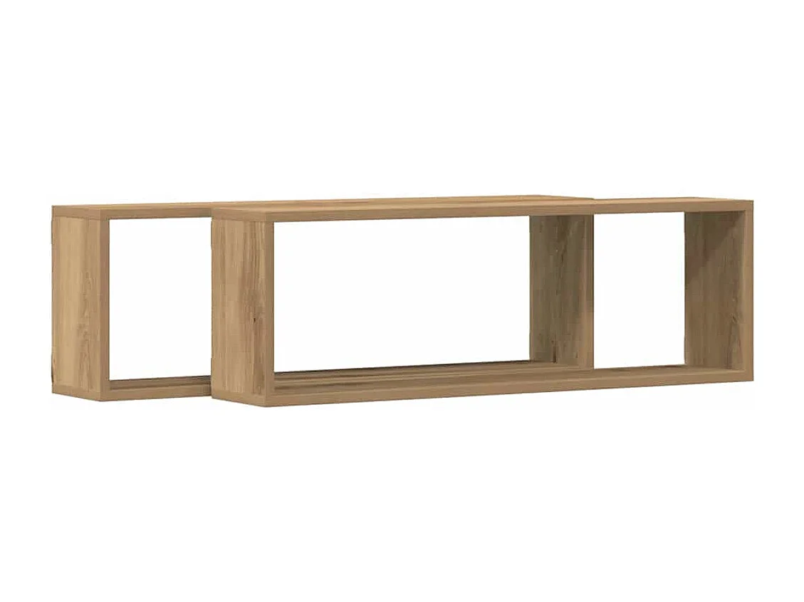 Étagères murales en chêne fait main 80x15x26 cm en bois d'ingénierie