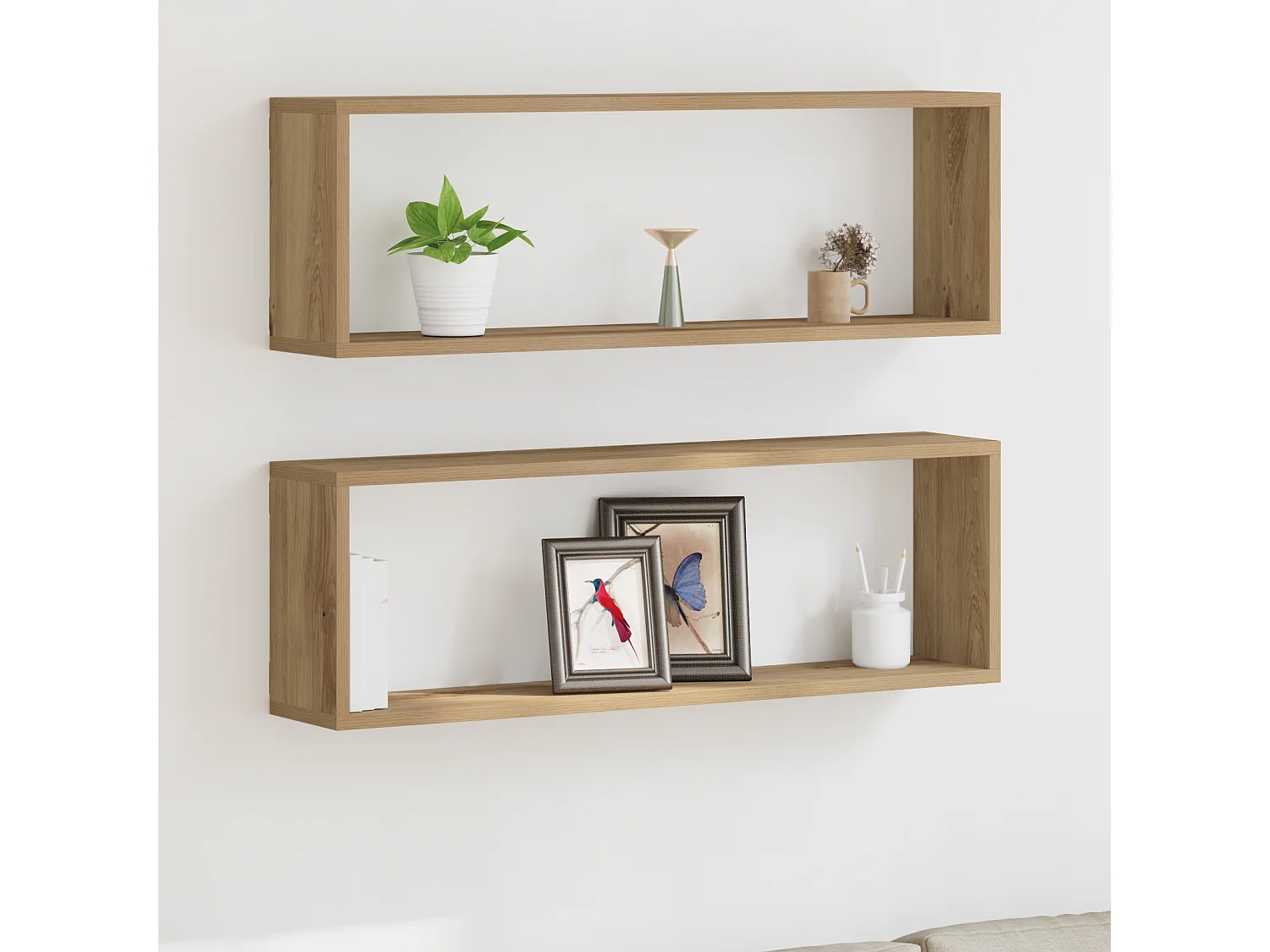 Étagères murales en chêne fait main 80x15x26 cm en bois d'ingénierie