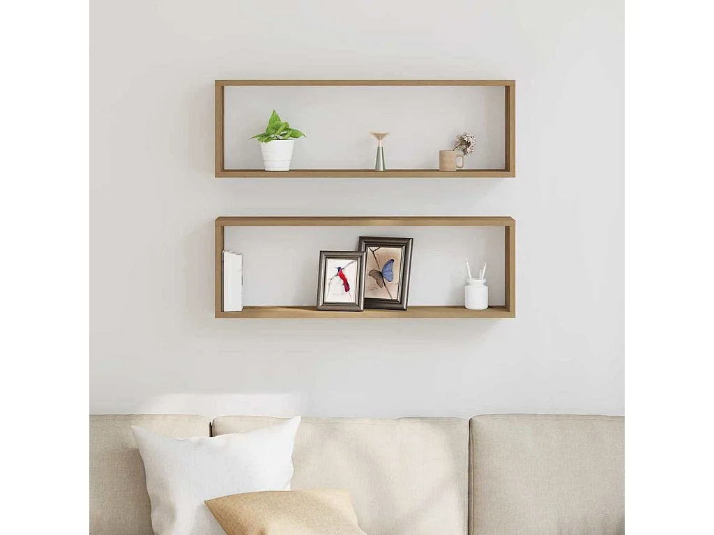 Étagères murales en chêne fait main 80x15x26 cm en bois d'ingénierie