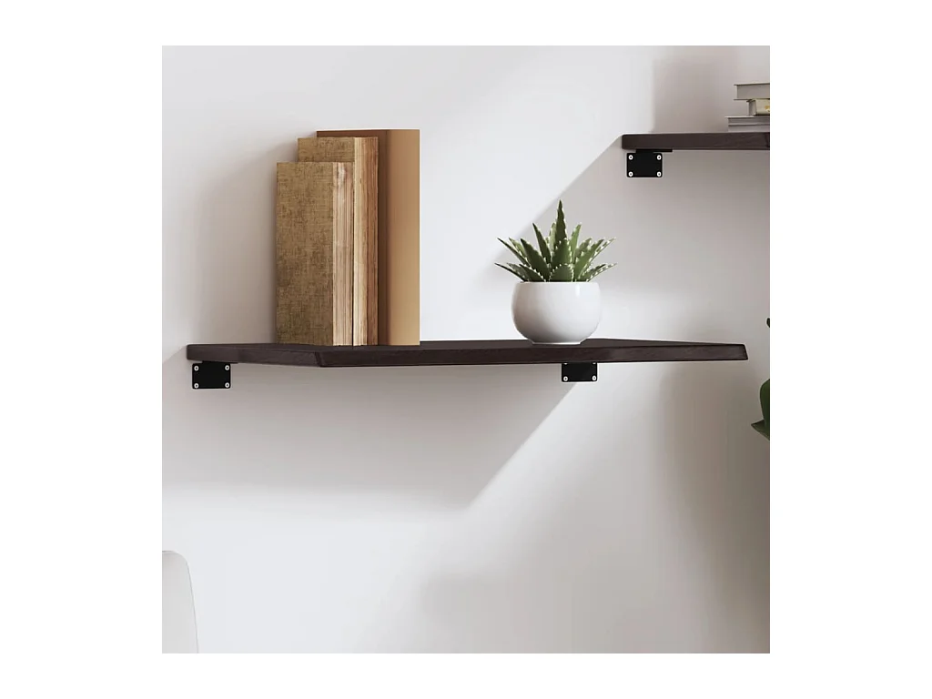 Étagère murale marron foncé 60x40x2 cm bois chêne massif traité