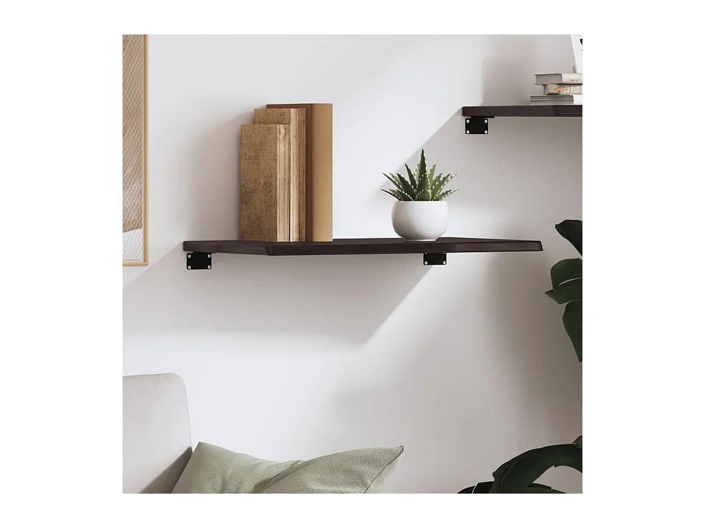 Étagère murale marron foncé 60x40x2 cm bois chêne massif traité