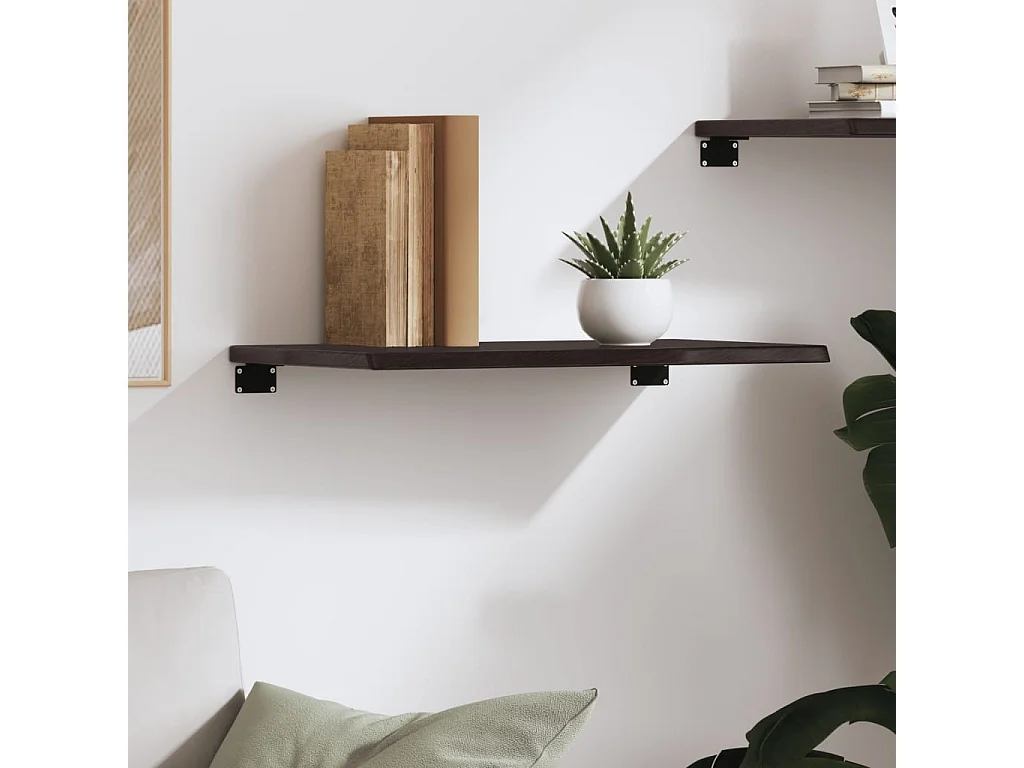 Étagère murale marron foncé 60x40x2 cm bois chêne massif traité