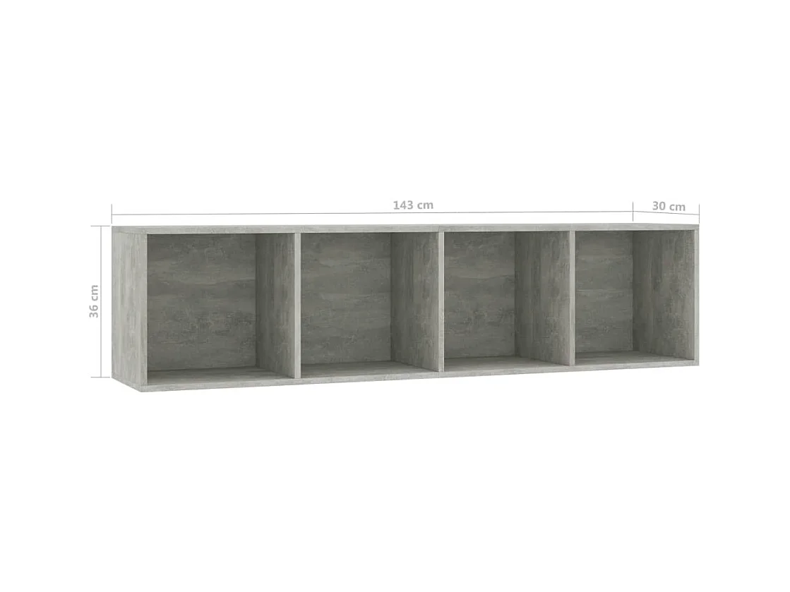Libreria/Mobile TV grigio cemento 143x30x36 cm