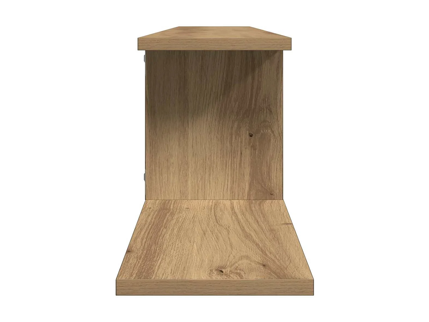 TV-wandplank, handgemaakt eikenhout, 125x18x23cm, bewerkt hout