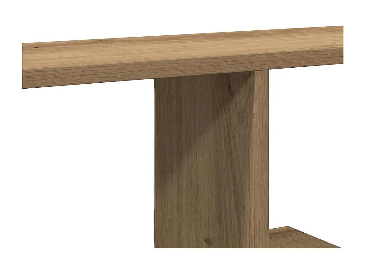 Estante de TV de pared, roble hecho a mano, 125x18x23cm, madera de ingeniería