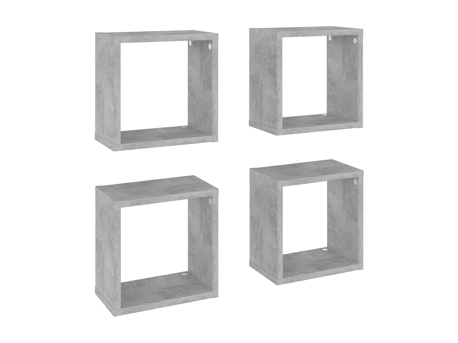 Étagères cube murales 4 pcs Gris béton 26x15x26 cm