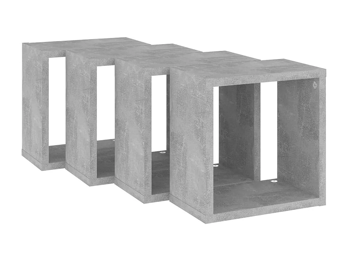 Étagères cube murales 4 pcs Gris béton 26x15x26 cm