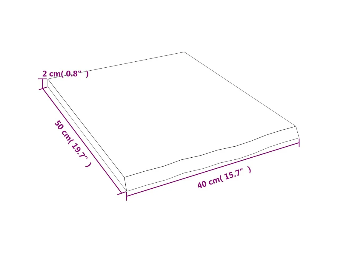 Étagère murale 40x50x2 cm bois de chêne massif non traité