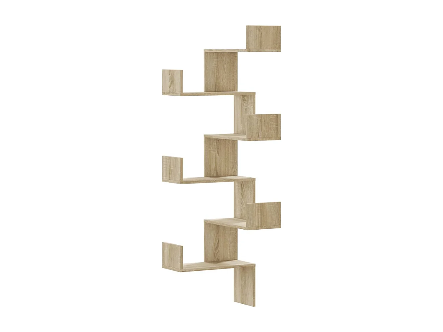 Estante de esquina de pared de roble Sonoma 45x45x147cm madera de ingeniería