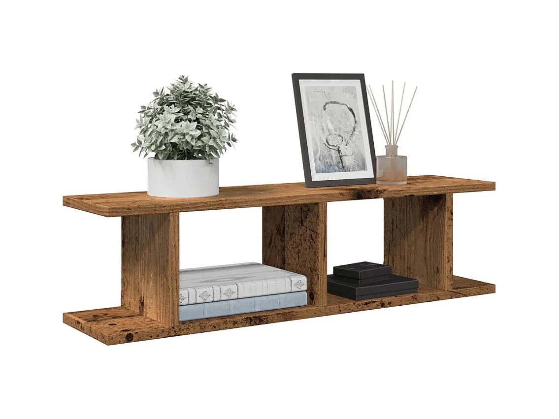 Étagères murales 2 pcs vieux bois 75x18x20 cm bois d'ingénierie