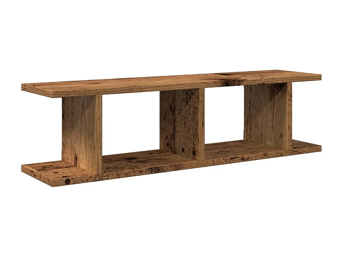 Étagères murales 2 pcs vieux bois 75x18x20 cm bois d'ingénierie