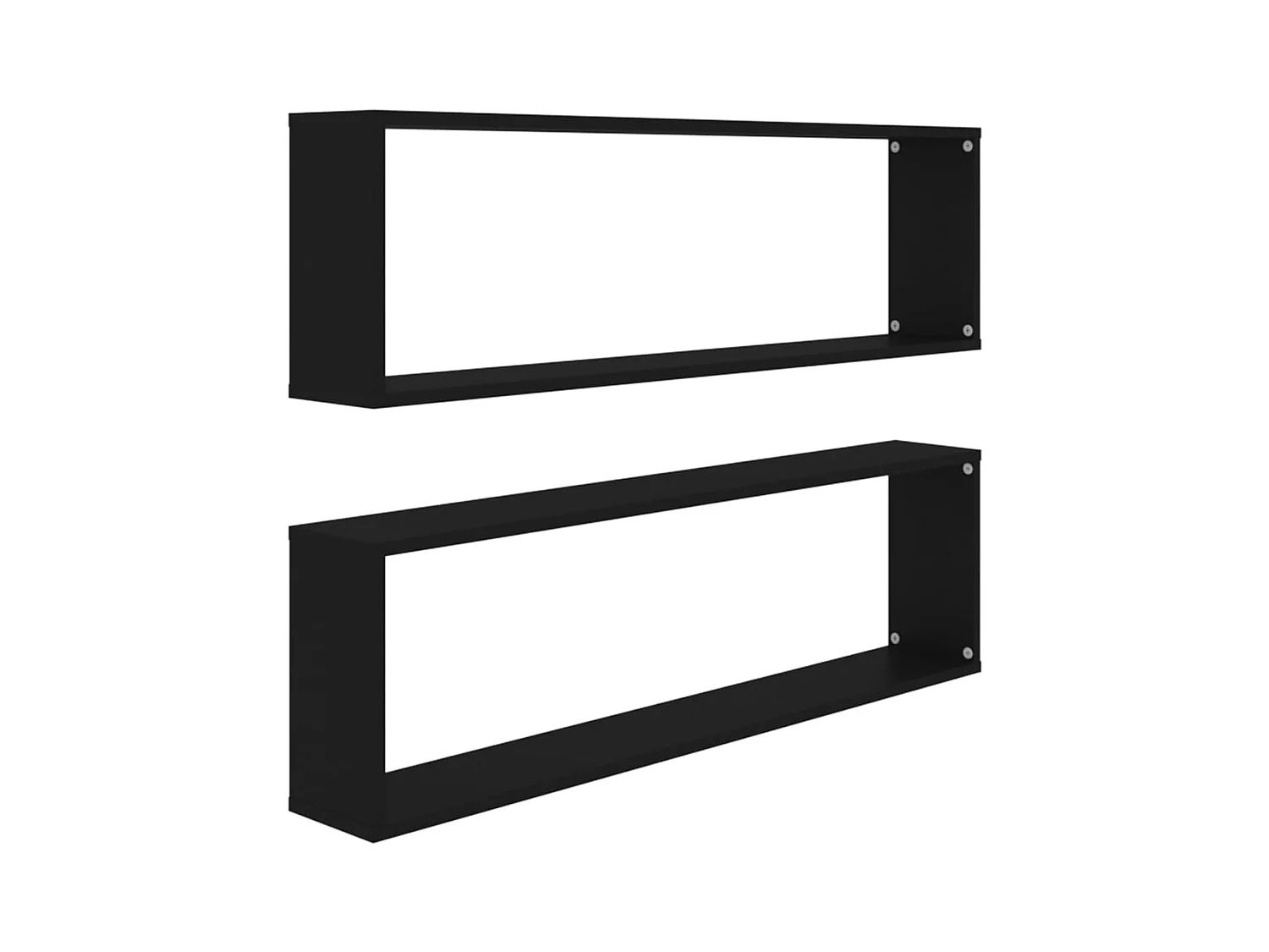 Mensole a cubo da parete 2 pezzi nere 100x15x30 cm in legno ingegnerizzato